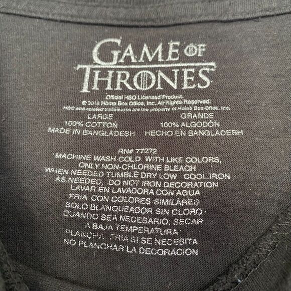 Game of Thrones T Shirt "I drink and I know things"Tyrion Quote Size Large Black - Picture 2 of 7